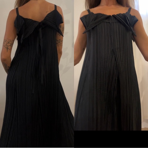 Issey Miyake Black Dress Avant-Garde Origami Pleated Gown Japanese Couture size2 - Picture 15 of 15